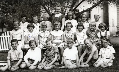Kvinna och ett antal barn sittande och stående framför byggnad
Nyckelord: Elever, Skolelever, Skolbyggnad, Skolklass, Skolfoto, Skolfotografi, Klassfoto, Klassfotografi