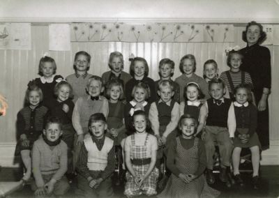 Skolklass i skolsal tillsammans med lärarinna
Nyckelord: Skolsal Elever KlassrumSkolklass Skolfoto Skolfotografi Klassfoto Klassfotografi