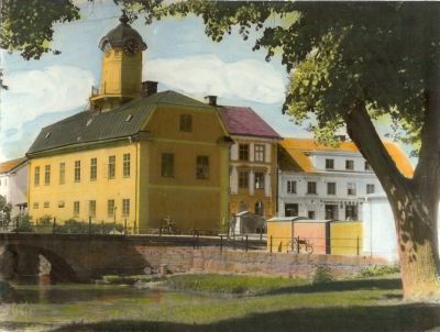 Byggnader vid torg 
