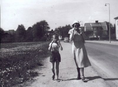 2 glassätare på promenad utmed vägren
Nyckelord: Bil Glass