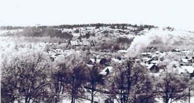 Vintervy över stadsbebyggelse

