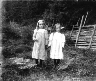 2 flickor intill gärdesgård
Nyckelord: Gärdesgård