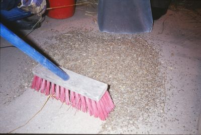 Sopning efter sållning av säd
