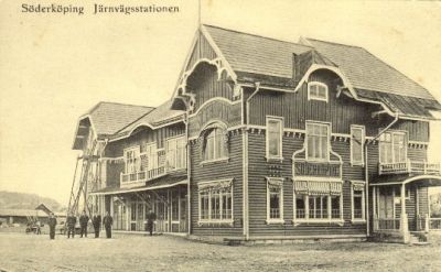 Målning av stationsbyggnad
