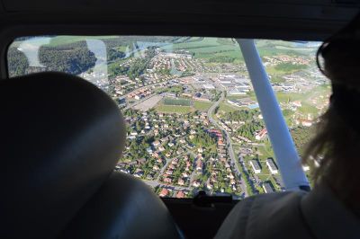 Flygbild över stad
